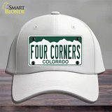 Four Corners Colorado Novelty License Plate Hat Cotton White