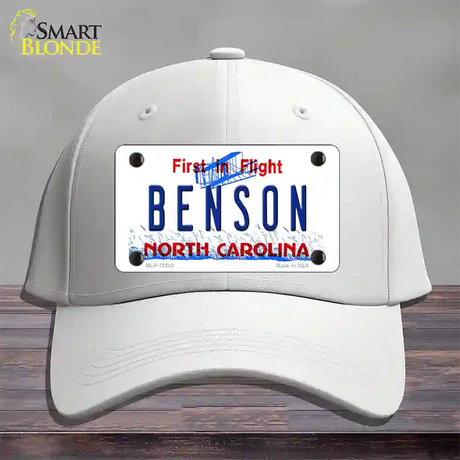 North Carolina Benson Novelty License Plate Hat Cotton / White