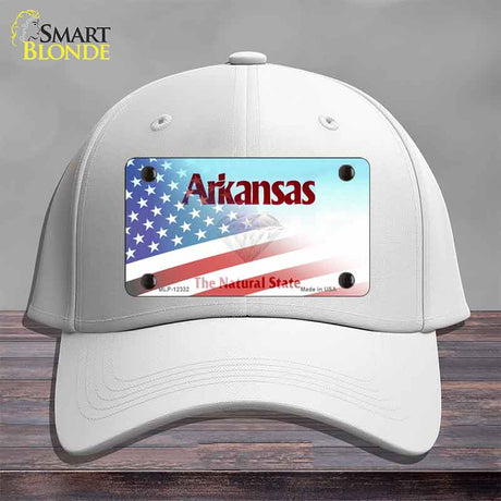 Arkansas with American Flag Novelty License Plate Hat HAT-MLP-12332