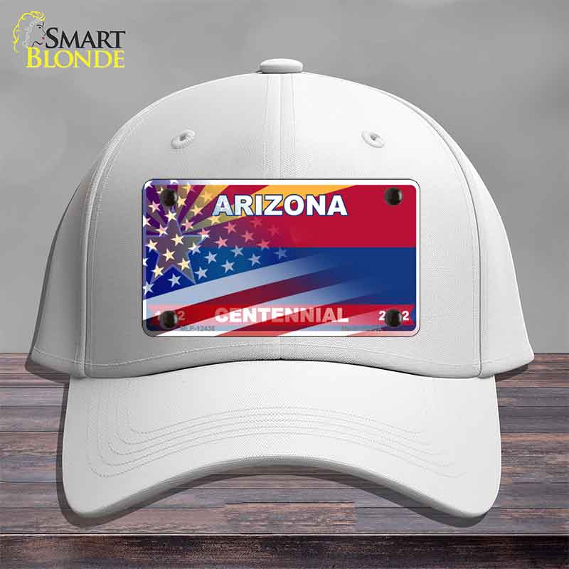 Arizona Centennial American Flag Novelty License Plate Hat HAT-MLP-12436