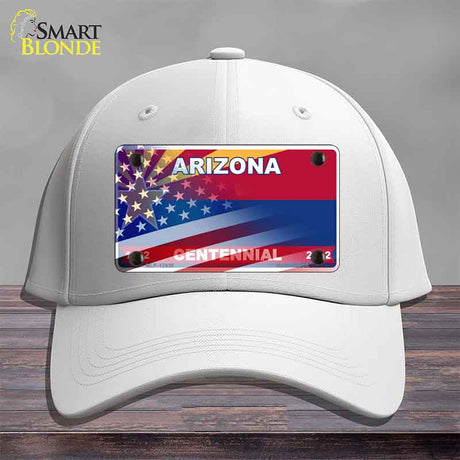Arizona Centennial American Flag Novelty License Plate Hat HAT-MLP-12436
