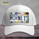 Hornets Strip Art Novelty License Plate Hat Tag Cotton White