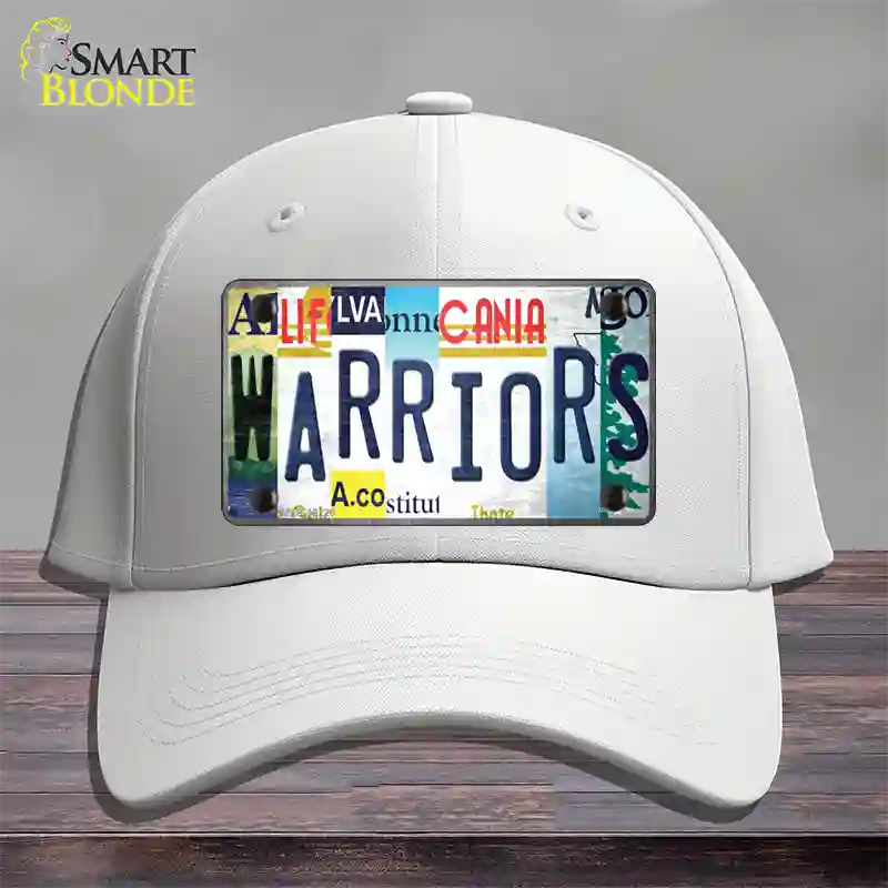 Warriors Strip Art Novelty License Plate Hat Tag Cotton White