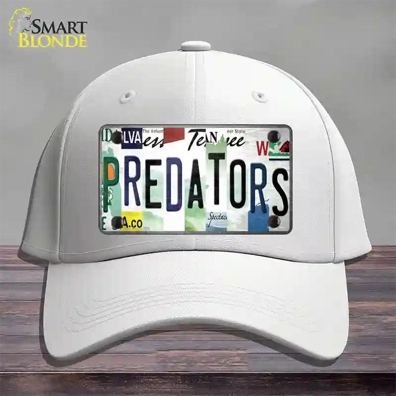 Predators Strip Art Novelty License Plate Hat Tag Cotton White