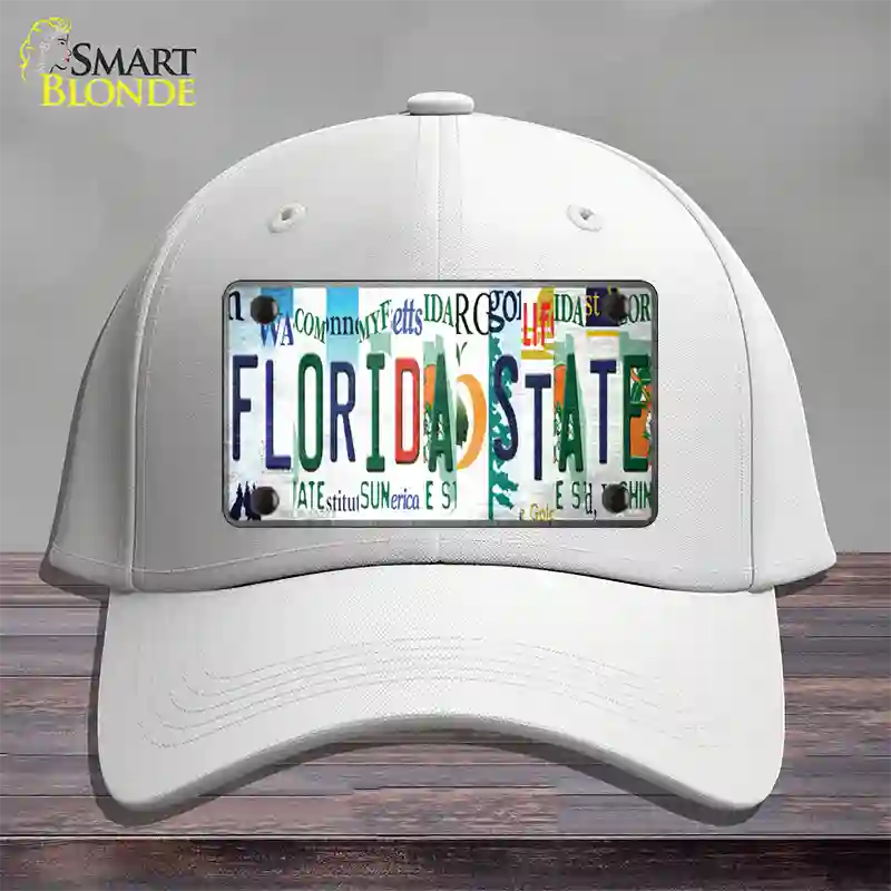 Florida State Strip Art Novelty License Plate Hat Tag Cotton White