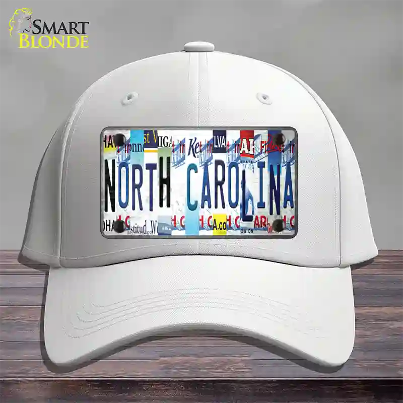 North Carolina Strip Art Novelty License Plate Hat Tag Cotton White