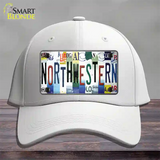Northwestern Strip Art Novelty License Plate Hat Tag Cotton White