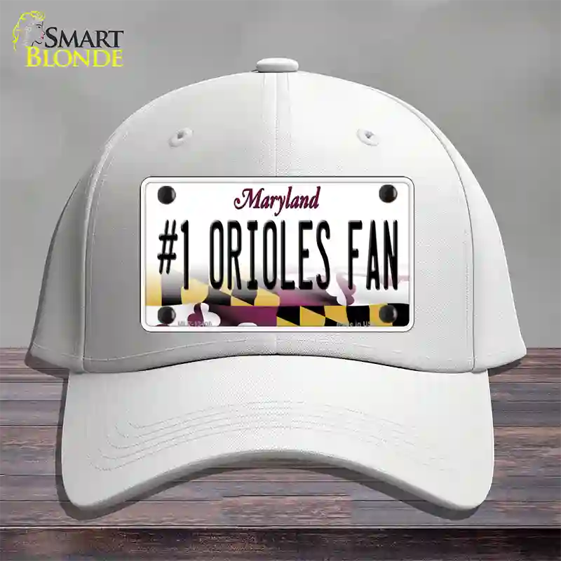 Number 1 Orioles Fan Novelty License Plate Hat Tag Cotton White
