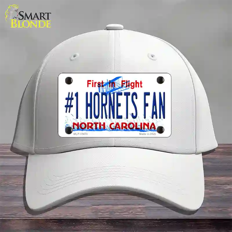 Number 1 Hornets Fan Novelty License Plate Hat Tag Cotton White