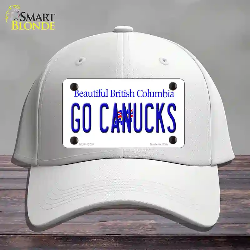 Go Canucks Novelty License Plate Hat Tag Cotton / White