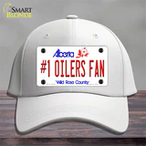 Number 1 Oilers Fan Novelty License Plate Hat Tag Cotton / White