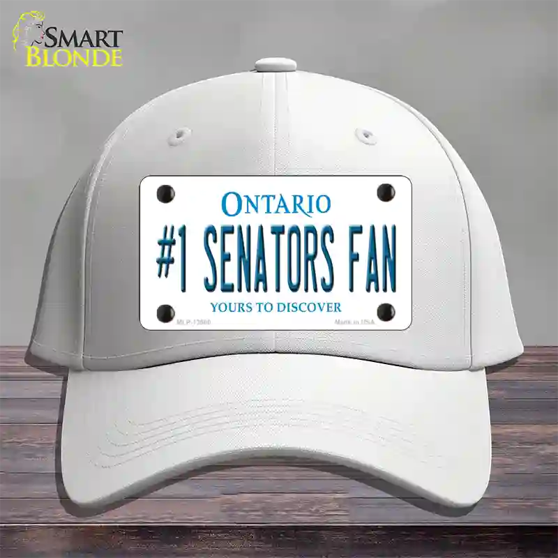 Number 1 Senators Fan Novelty License Plate Hat Tag Cotton White