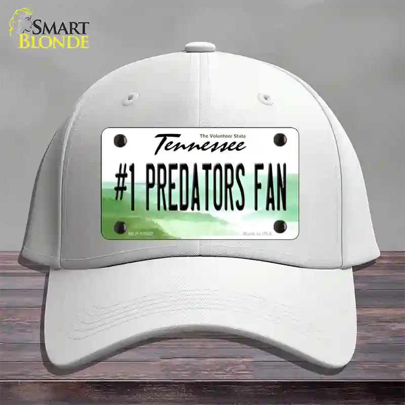 Number 1 Predators Fan Novelty License Plate Hat Tag Cotton White