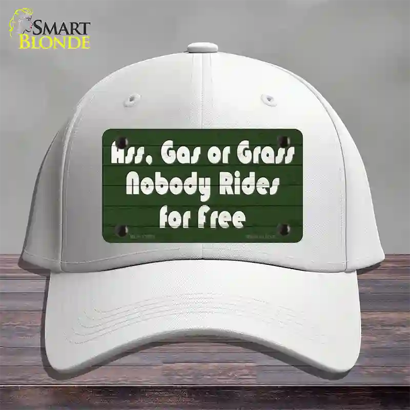 Ass Gas Or Grass Novelty License Plate Hat Tag Cotton White