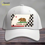 California Racing Flag Novelty License Plate Hat Tag Cotton White