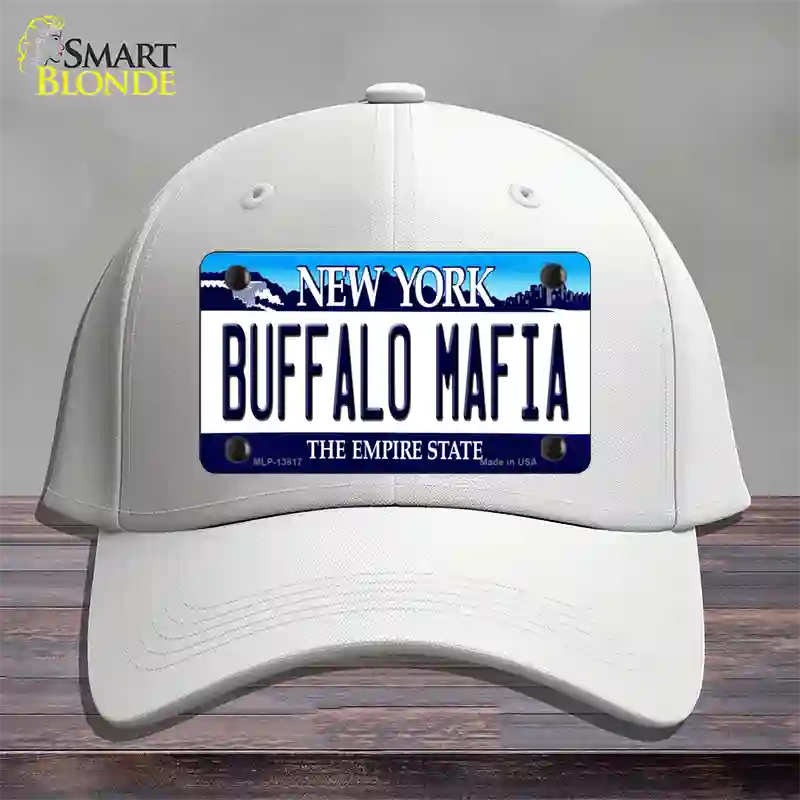 Buffalo Mafia New York Novelty License Plate Hat Tag Cotton White