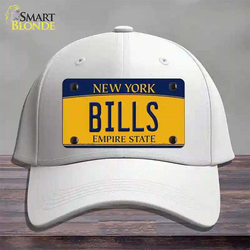Bills New York Yellow Novelty License Plate Hat Tag Cotton White