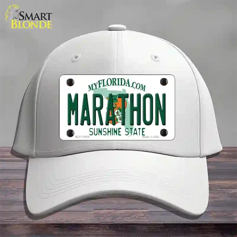 Marathon Florida Novelty License Plate Hat Tag Cotton White