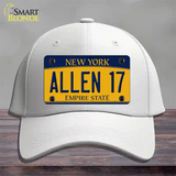 Allen 17 New York Novelty License Plate Hat Tag Cotton White