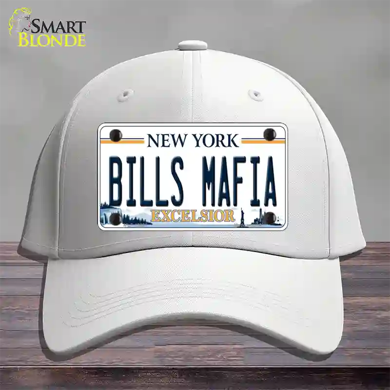 Bills Mafia NY Excelsior Novelty License Plate Hat Tag Cotton White