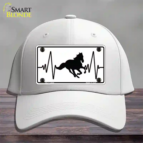 Horse Heart Beat Novelty License Plate Hat Tag Cotton / White