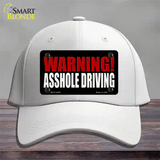 Warning Asshole Driving Novelty License Plate Hat Cotton / White