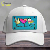 Peace Love Surf Novelty License Plate Hat Cotton / White