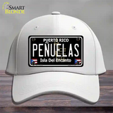 Penuelas Puerto Rico Black Novelty License Plate Hat Cotton / White