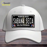 Sabana Seca Puerto Rico Black Novelty License Plate Hat Cotton / White
