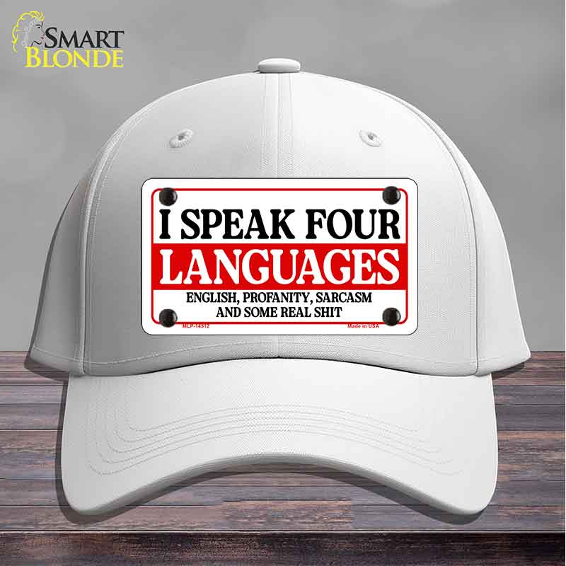 I Speak Four Languages Novelty License Plate Hat HAT-MLP-14512