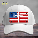 American Flag with Cross Novelty License Plate Hat HAT-MLP-14518