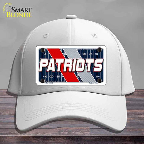 PATRIOTS Graphic Novelty License Plate Hat HAT-MLP-14646 Cotton White