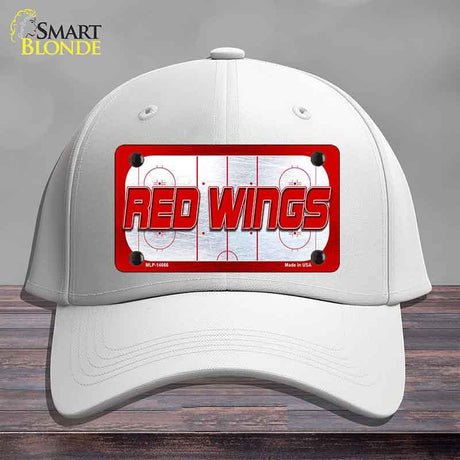 RED WINGS Graphic Novelty License Plate Hat HAT-MLP-14666 Cotton White