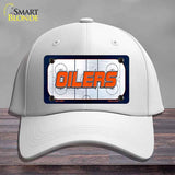 OILERS Graphic Novelty License Plate Hat HAT-MLP-14667 Cotton White