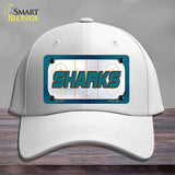 SHARKS Graphic Novelty License Plate Hat HAT-MLP-14679 Cotton White
