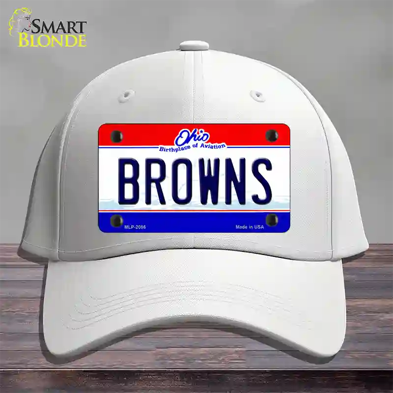 Browns Ohio State Novelty License Plate Hat Cotton / White