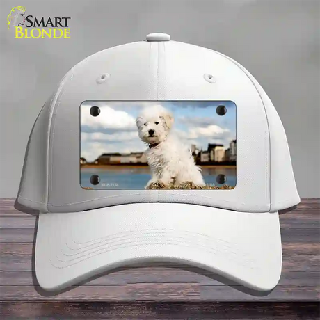 Bichon Frise Dog Novelty License Plate Hat Cotton / White