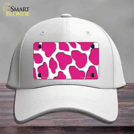 Pink White Giraffe Novelty License Plate Hat Cotton / White