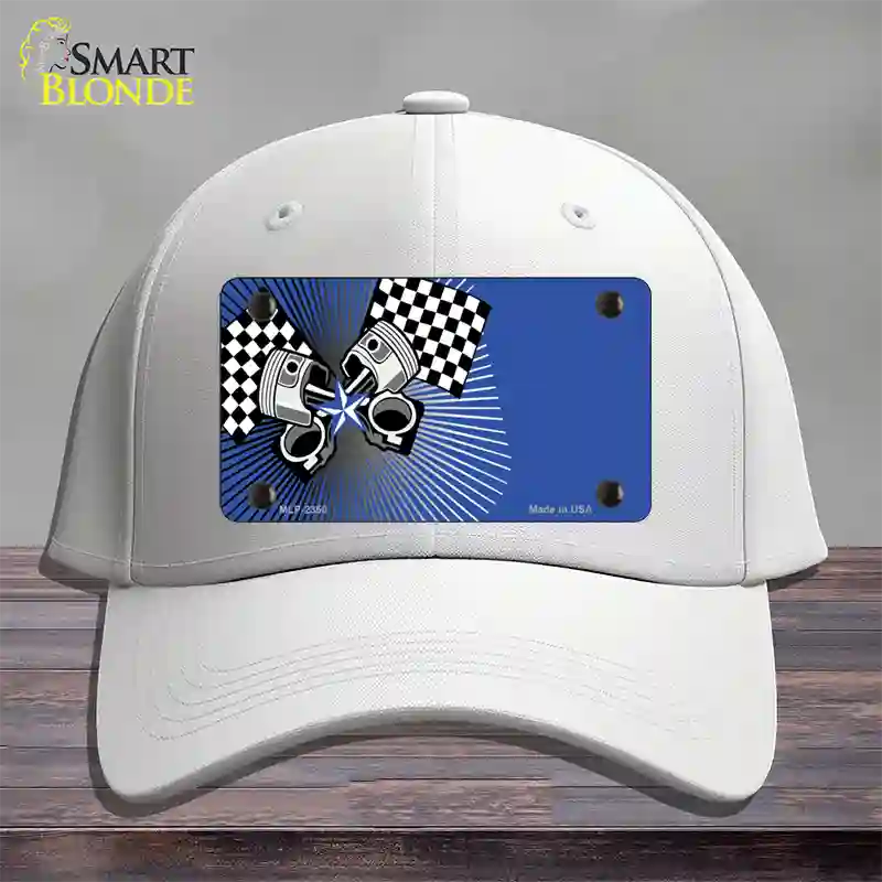 Racing Pistons Offset Novelty License Plate Hat Cotton / White