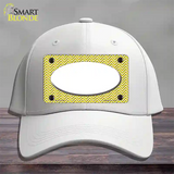 Yellow White Chevon White Center Oval Novelty License Plate Hat Cotton / White