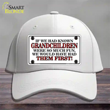 Grandchildren First Novelty License Plate Hat Cotton / White