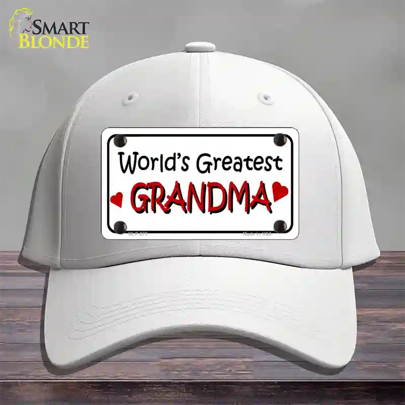 Worlds Greatest Grandma Novelty License Plate Hat Cotton / White