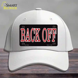 Back Off Black Novelty License Plate Hat Cotton / White