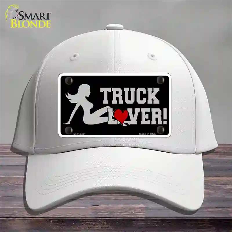 Truck Lover Girl Novelty License Plate Hat Cotton / White