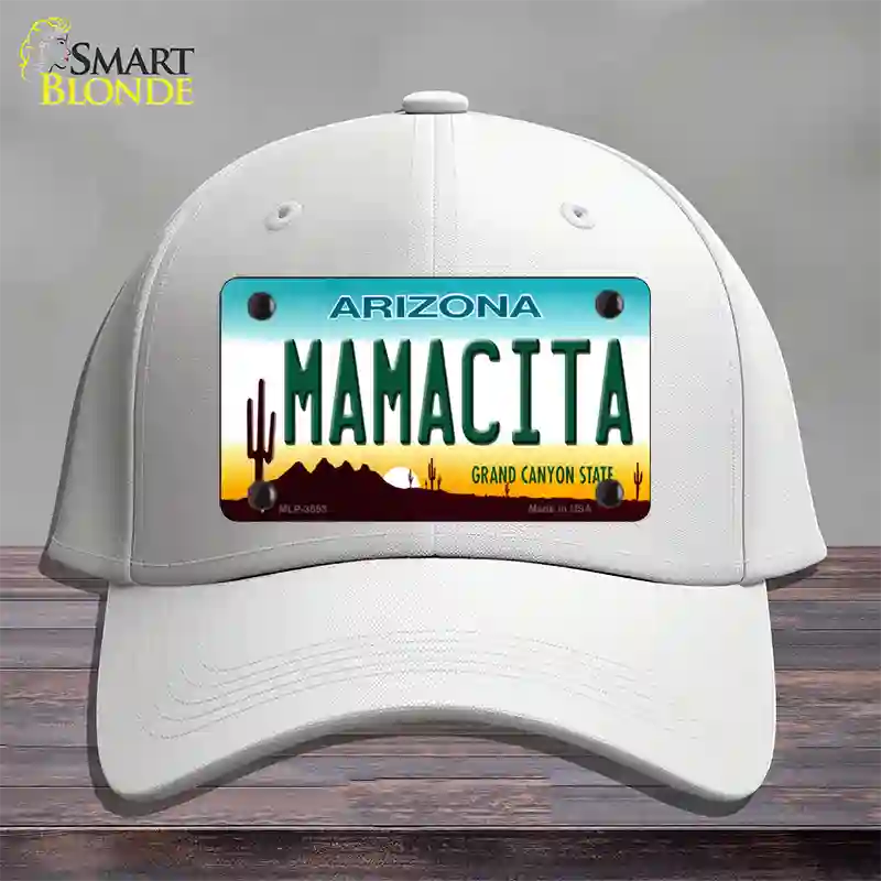 Mamacita Arizona Novelty License Plate Hat Cotton / White