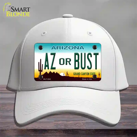 Arizona Az Or Bust Novelty License Plate Hat Cotton / White
