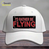 Rather Be Flying Novelty License Plate Hat Cotton White