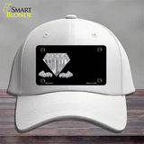 Diamonds Offset Novelty License Plate Hat Cotton / White