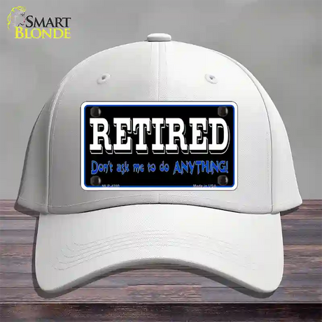 Retired Dont Ask Novelty License Plate Hat Cotton / White