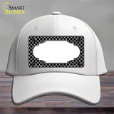 Black White Quatrefoil Center Scallop Novelty License Plate Hat Cotton / White